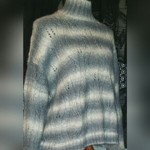 a.n.a Women's Cowl Neck Sweater - Gray and Cream